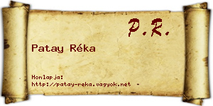 Patay Réka névjegykártya